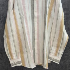 Powder Pink Yellow Multi Stripe Shirt