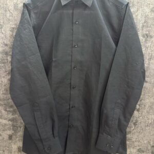 Linen Premium Solid Black With Dobby Work Shirt