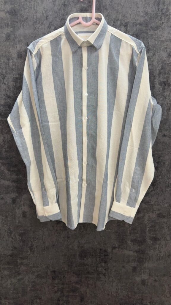 Broad Stripe Powder Blue Shirt