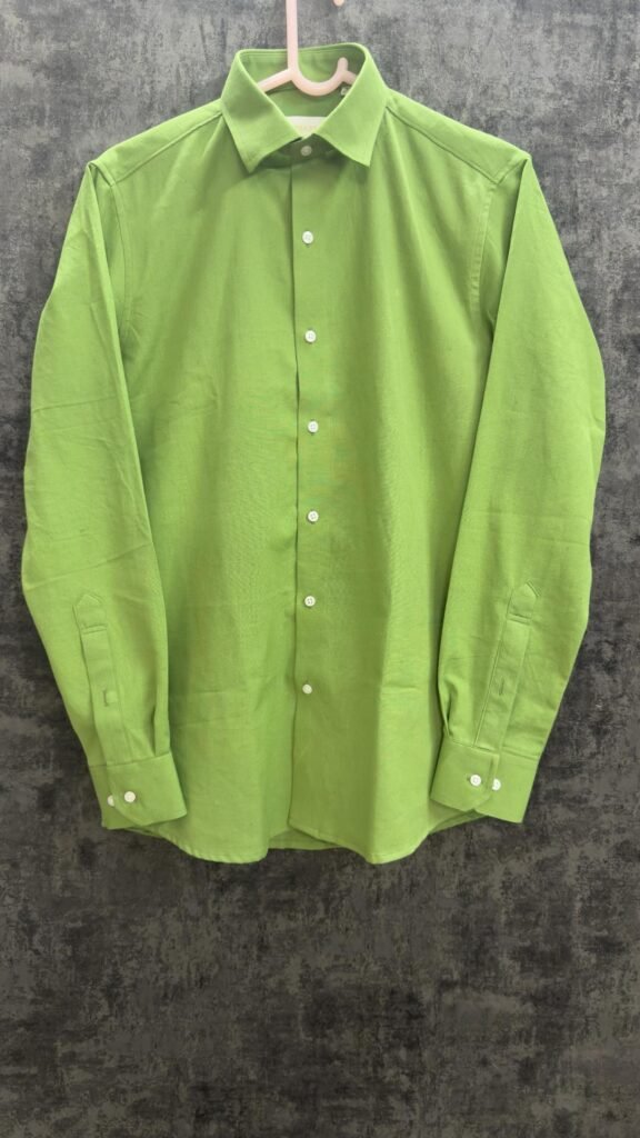 Parrot Green Linen Shirt