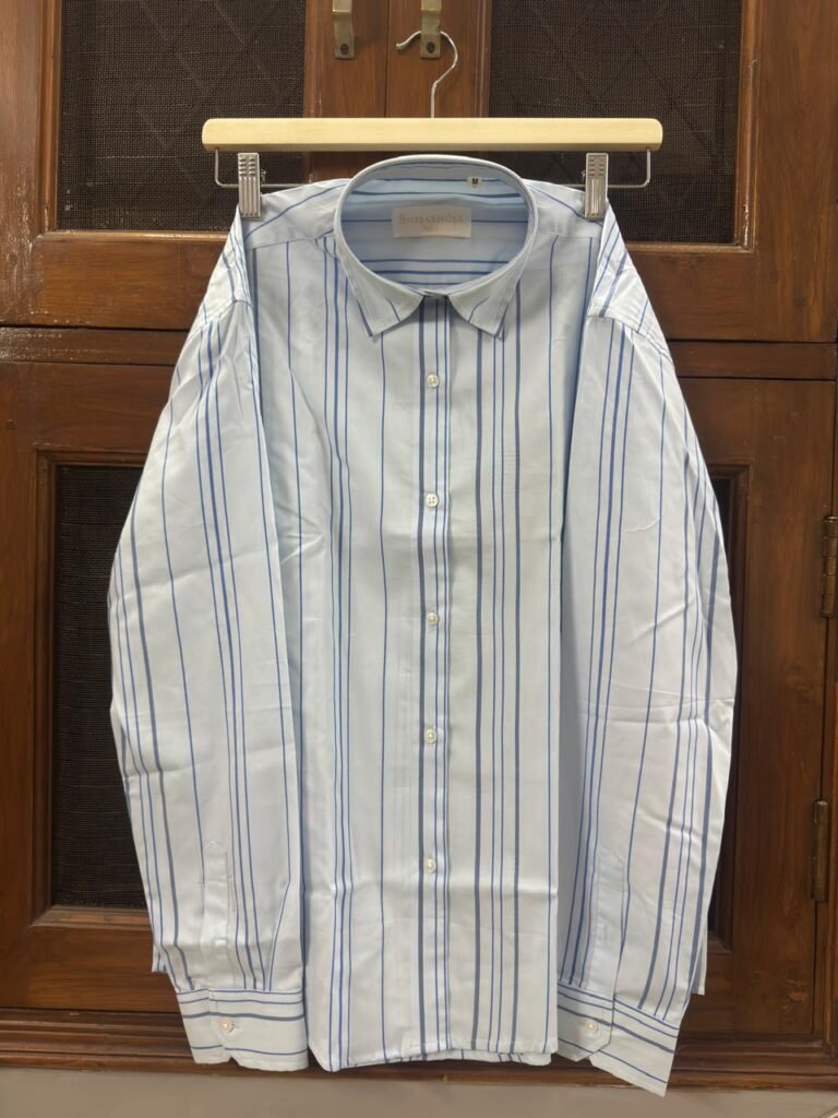 Cotton Poplin Nautical Stripe Shirt